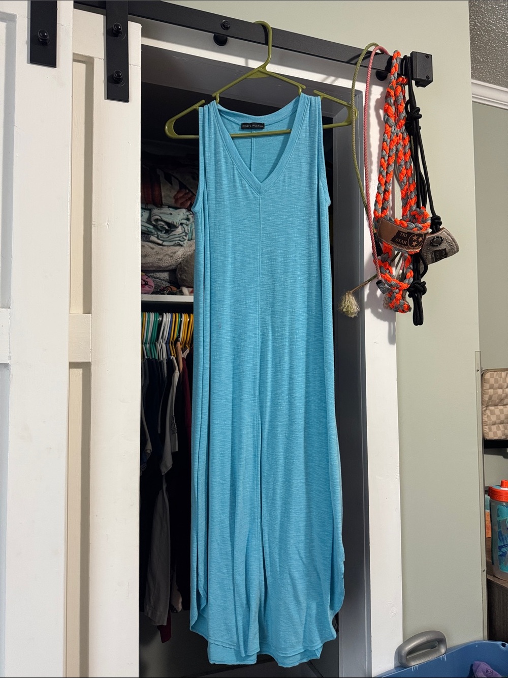 Nally & Millie Turquoise Sleeveless V-Neck Maxi Chemise